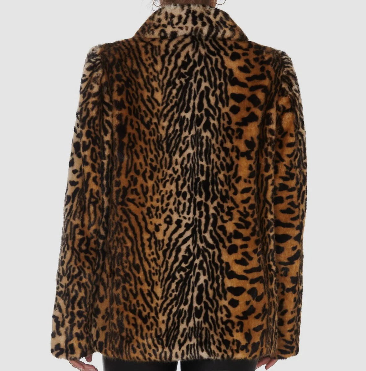 $625 Stand Studio Women's Brown Leopard Print Cass Jacket Coat Size FR  44/US12 | eBay