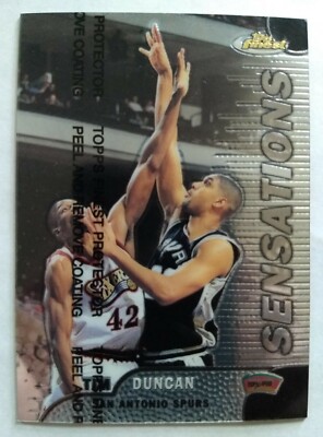 TIM DUNCAN, 1999-00 TOPPS FINEST #125 w/ FILM, SPURS