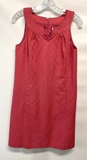 Loft Shift Dress Coral Pink Sleeveless Career Casual Cotton Lined 6 * See Note