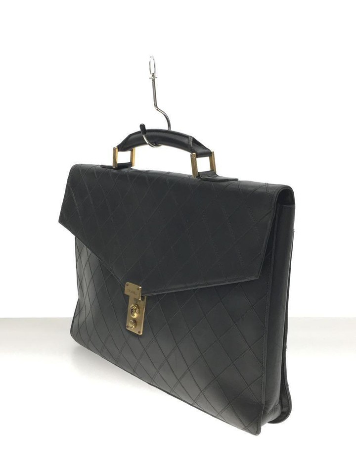 CHANEL Matelasse Briefcase Business Bag Black USED 0508M eBay