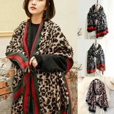 Ladies Animal Leopard Print Lightweight Airy Soft-touch Rectangle Everyday Scarf