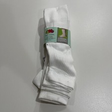 Fruit Of The Loom Men  s White Crew Socks 3-Pairs Size 6-11