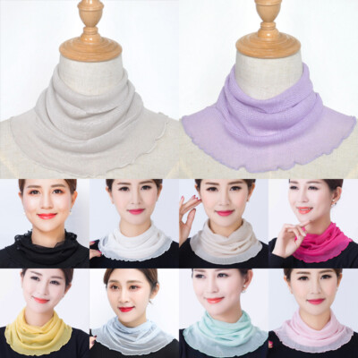 Ladies  Mulberry Silk Neckerchief Party Soft Plain Scarf False Collar Bib