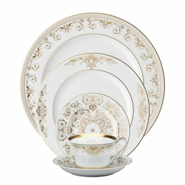 Versace Rosenthal 5 Piece Dinnerware Set Medusa Gala Complete