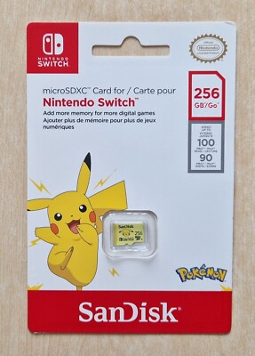 NEU Pikachu Pokemon 256GB microSDXC Karte - Nintendo Switch 2 U3, C10, A1, UHS-1
