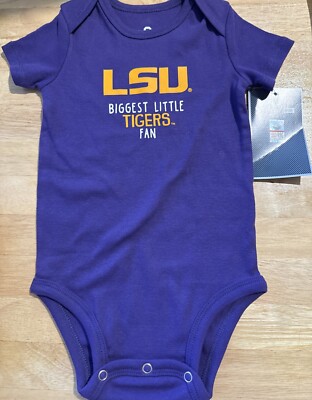 New LSU Team Athletics Baby One Piece Yellow Purple Tigers Officially Licensed