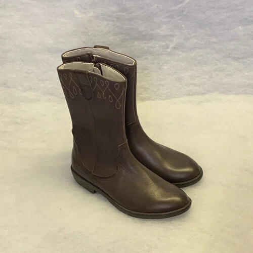 Girls Clarks Boots Dark Brown Leather Size 12.5F Sale Price Was £48 | eBay