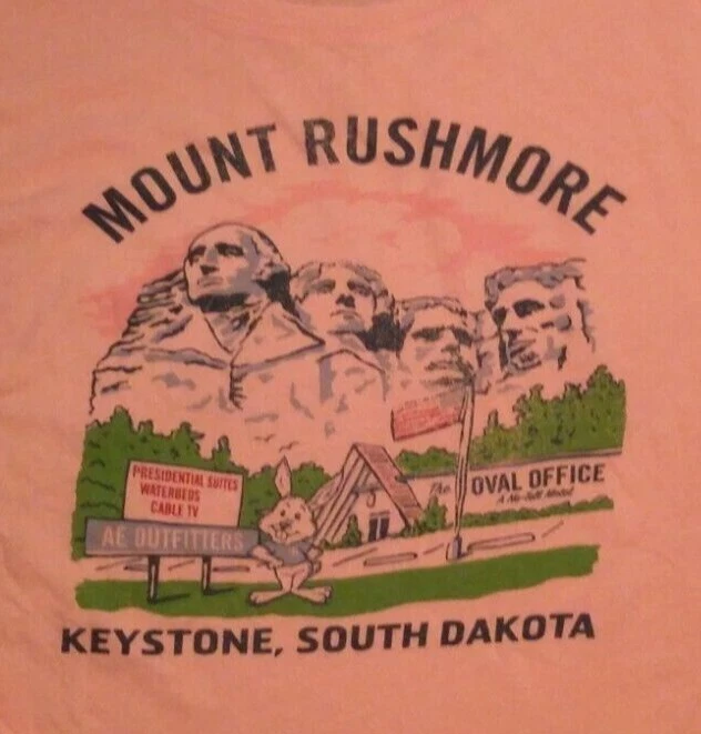 CAMISETA DE RECUERDO MT RUSHMORE DE COLECCIÓN Retro Años 50 60 Travel Motel SD. SUAVE. AE. CAMPY. Foto 2 de 4
