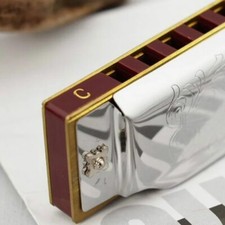 New Silver Suzuki 10 Holes Harmonica Folk Master Mouth Organ C Key Diatonic