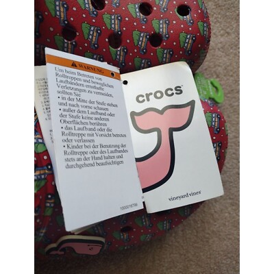 Crocs Clogs Women 12 Man 10 Red Vineyard Vines Holiday Christmas Vacation Travel Crocs Clogs Women 12 Man 10 Red Vineyard Vines Holiday  main image 2