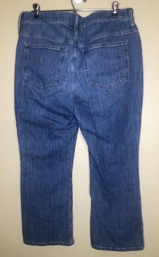 Pantalones de mezclilla J Crew Factory 33 tiro medio acampanados lavado medio 5 bolsillos cremallera botón mosca - Imagen 2 de 9