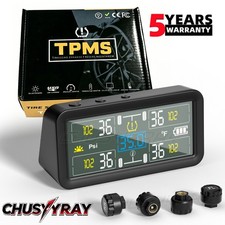 Solar Tpms Lcd Tire Pressure Monitor System 4 External Sensors For Car Rv Truck Solar Tpms Lcd Tire Pressure Monitor System 4 External Sensors For Car Rv Truck