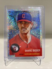2022 Topps Chrome Platinum Anniversary Shane Bieber #189 Speckle Refractor /150