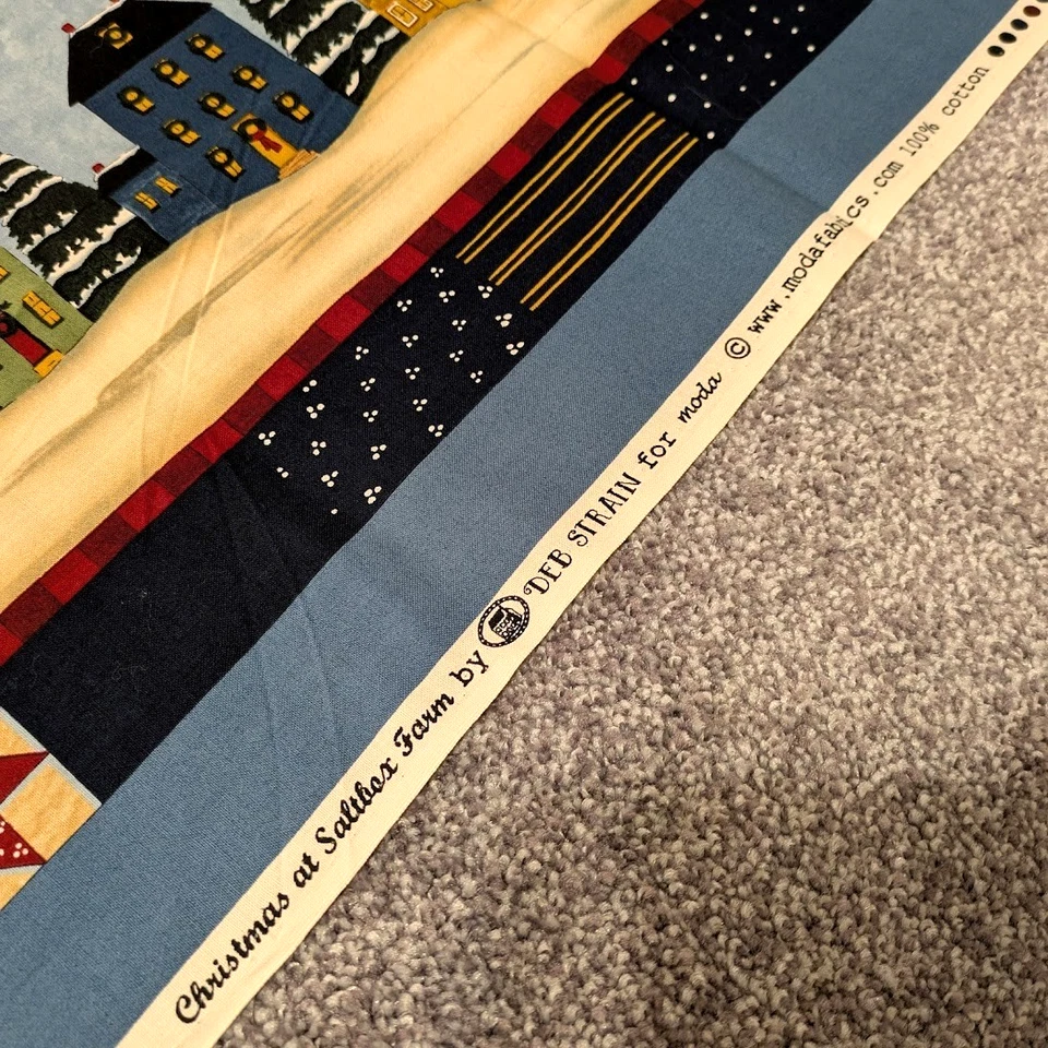 Painel de tecido Natal na Saltbox Farm Deb Strain Moda (aproximadamente 23,5" x 43,5") - Imagem 3 de 4