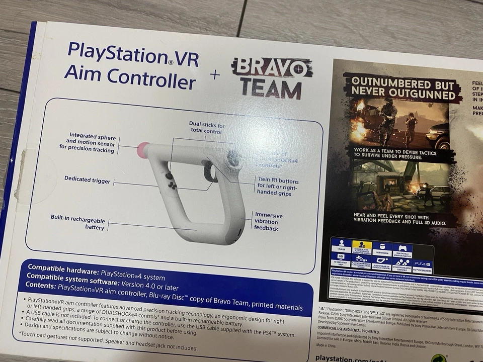 PlayStation VR Aim Controller + Bravo Team PS4 (Original Packaging) New Unused - Image 4 of 4
