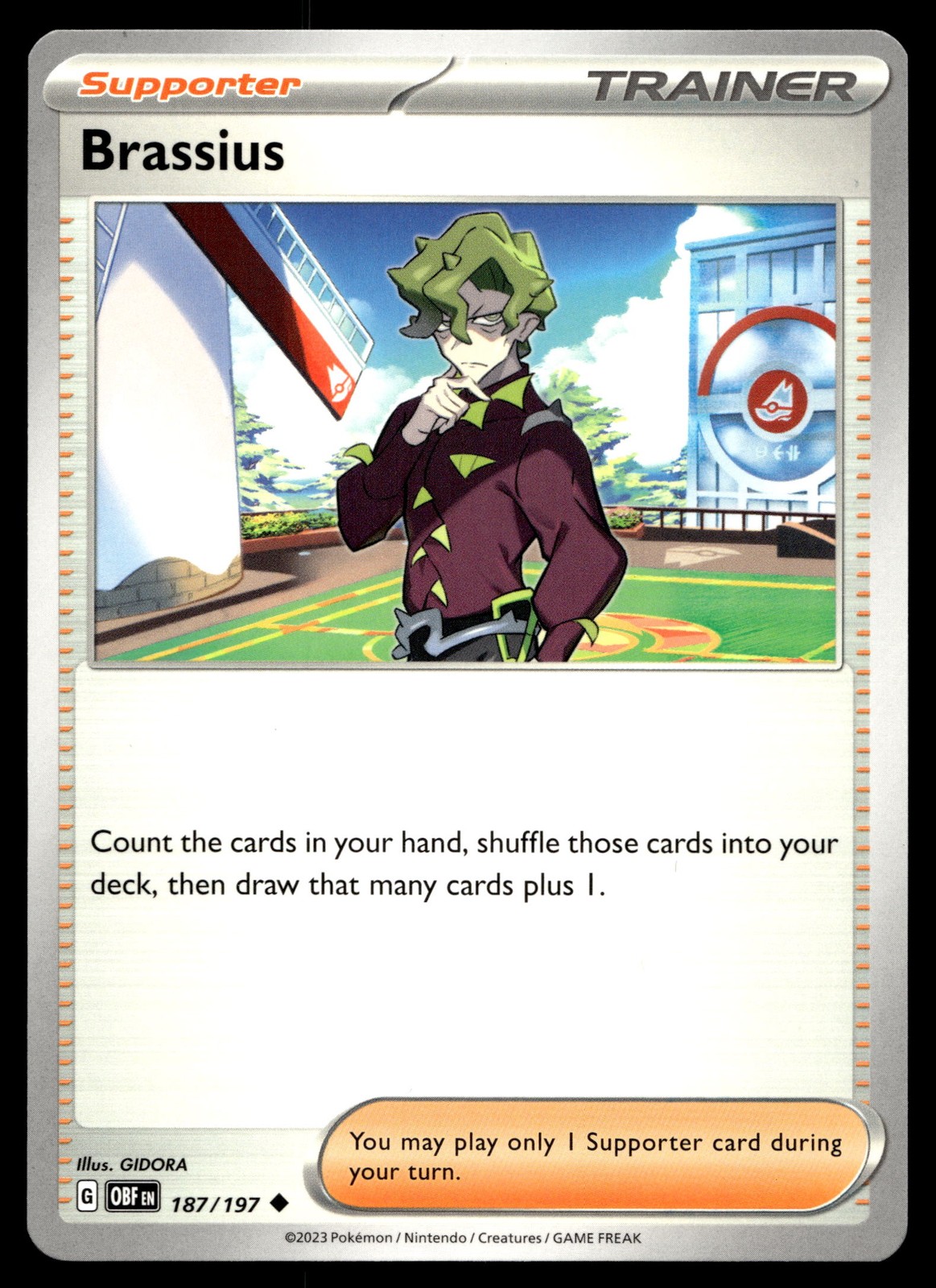 Brassius 187/197 Pokemon SV03: Obsidian Flames Non Holo