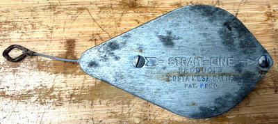 Vintage Strait-Line Products Metal Chalk Line Reel Manual Tool Costa Mesa USA