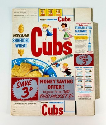 Vintage 1960s Nabisco Welgar Cubs Cereal Box Detective Squad Badge Premium