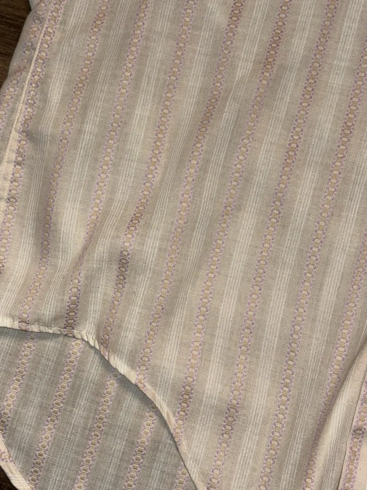 Camisa De Colección Enro Años 60 Abotonada Para Hombre Pequeña 15 1/2 Amarillo Rosa Bordado MCM Foto 3 de 4