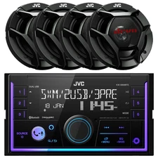 In-Dash 2-DIN Bluetooth Digital Media Receiver, 4x 6.5" 2-Way Coax 300W Speakers