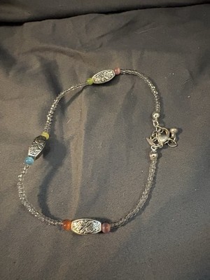 Avon Silver Tone Beaded Bracelet Anklet 10  Adjustable SKU TR64