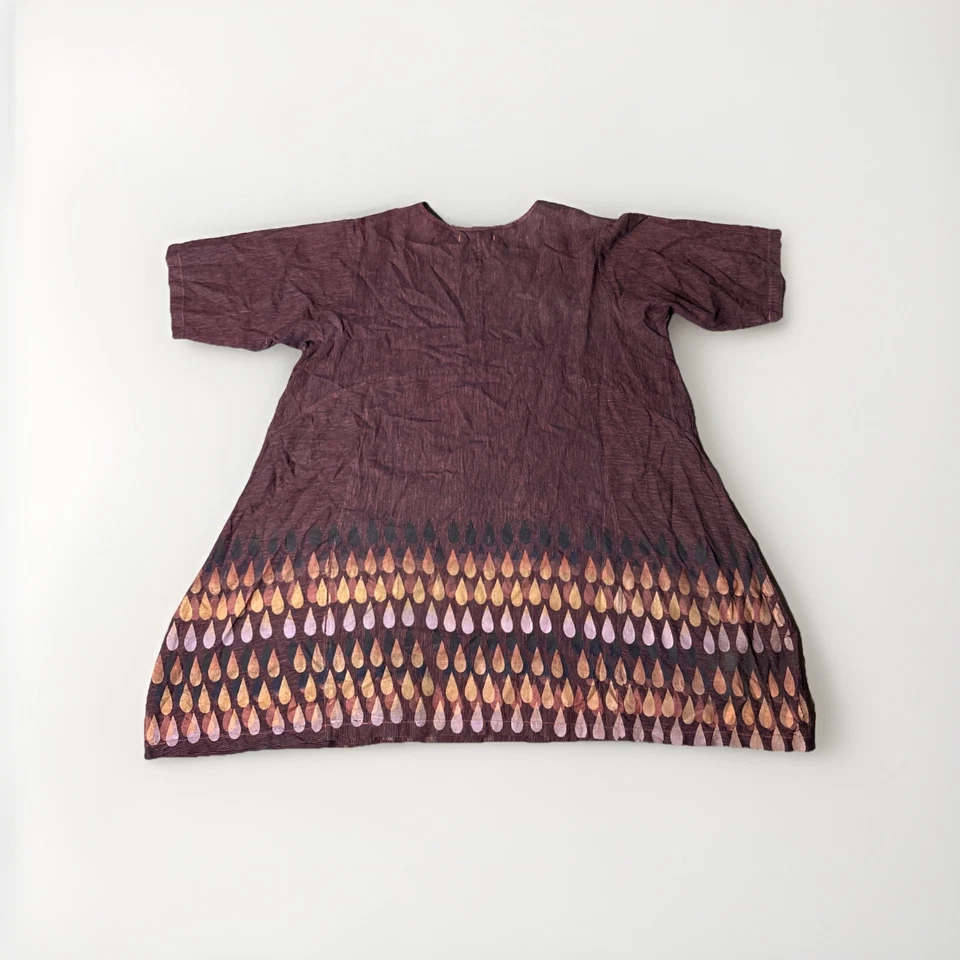 Vintage Blue Fish Hand Painted Maxi Dress Size 11 Art to Wear Made In USA tunic - Image 2 of 4