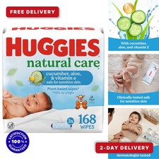 HUGGIES Natural Care Cucumber Aloe Vitamin E Baby Wipes 168 Count