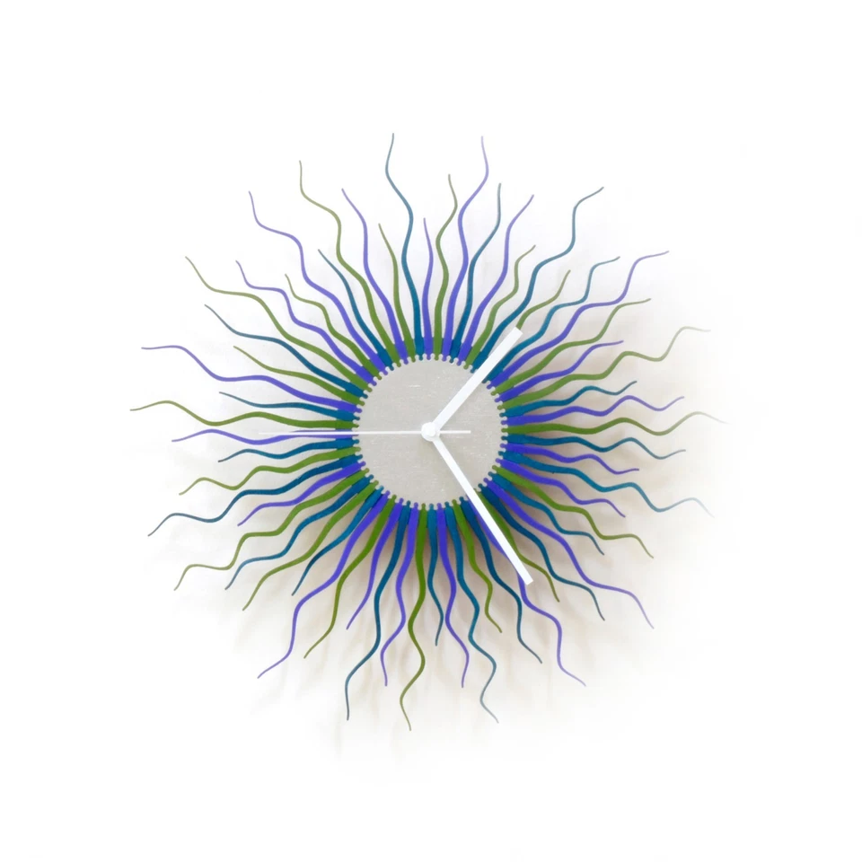 Medusa grapevine - original design sunburst wall clock in blue / green - Image 4 of 4