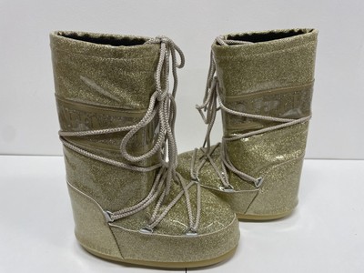 Moon Boot Icon Glitter Gold EU 31/34 - Kinder Après Ski Stiefel Unisex