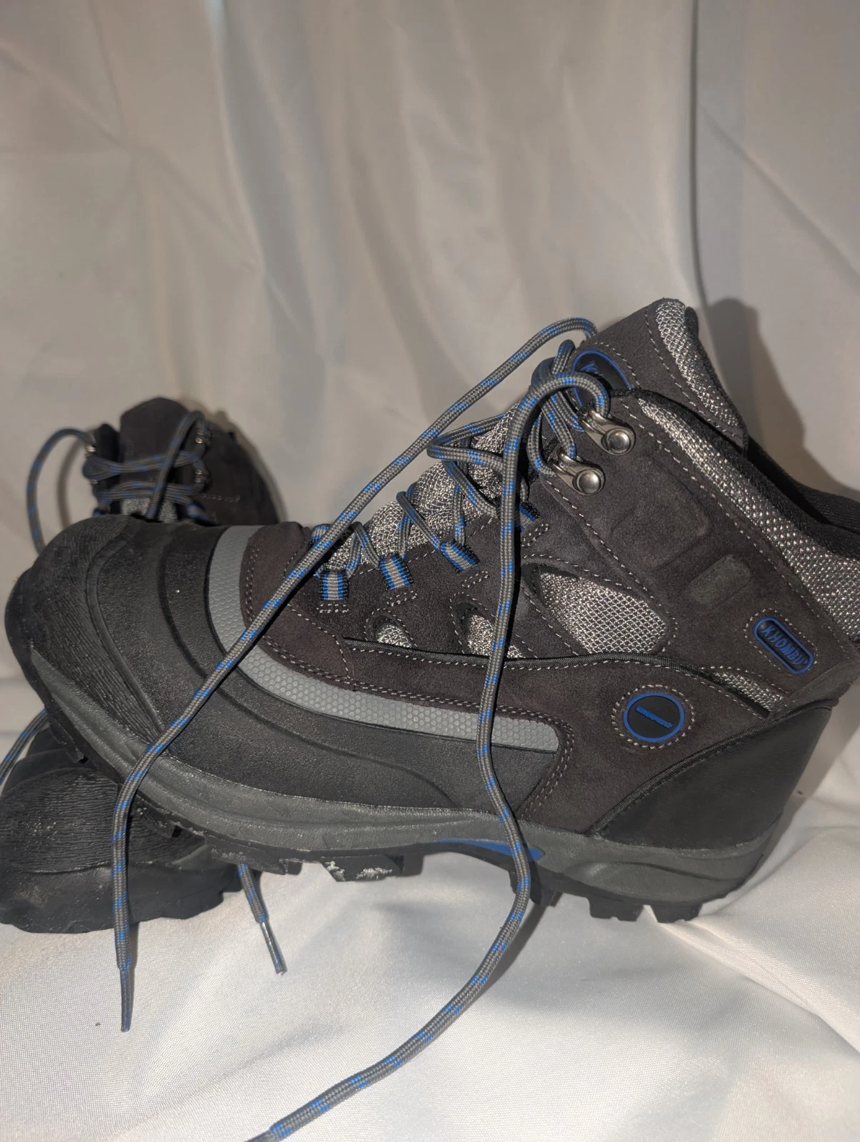 Waterproof KHOMBU blue/black/grey, size 11, Men’s boots, used once.