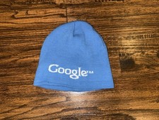 Vintage Blue Lightweight Knit Google Logo Beanie