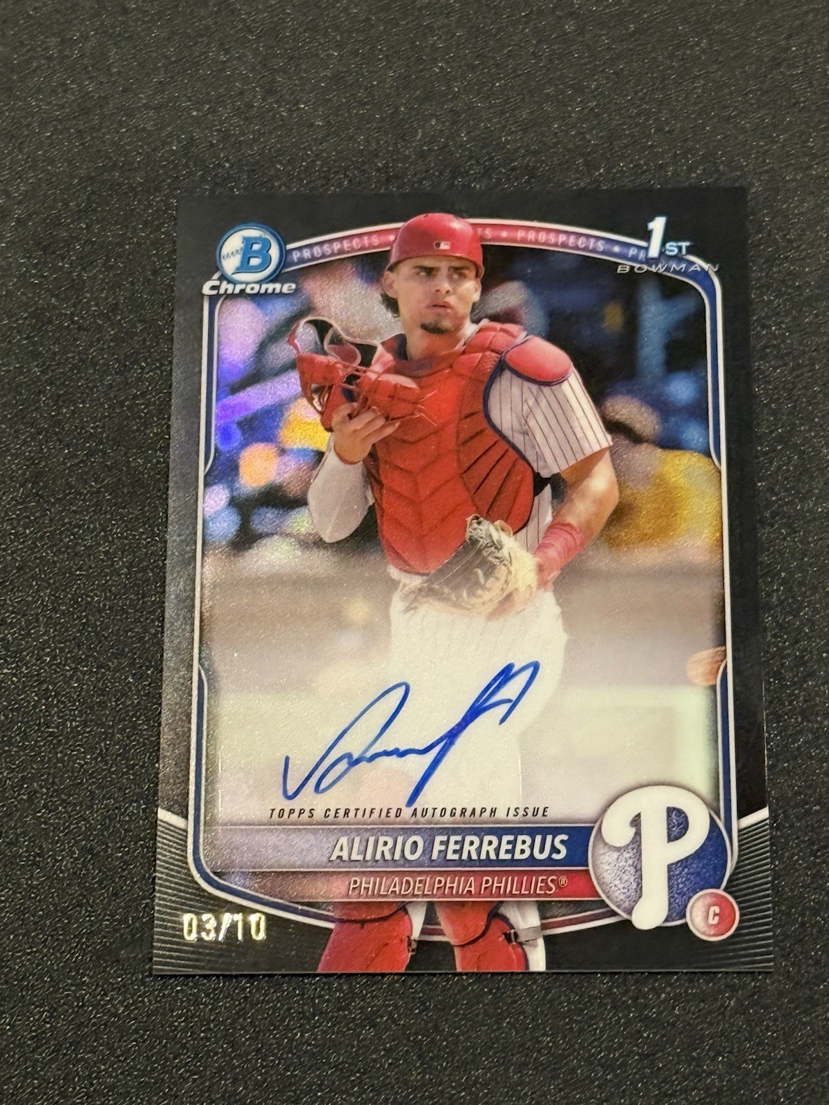 2025 Bowman Chrome Alirio Ferrebus True Black Refractor Auto 03/10 1st Bowman