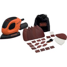 Black & Decker Mouse Detail Sander 55W 10 Accessories In Softbag - Orange/Black