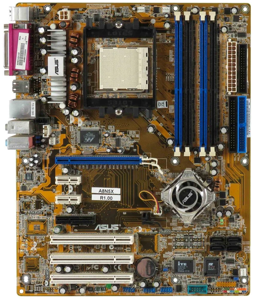 Motherboard ASUS A8N5X Socket 939 DDR Pcie PCI SATA Ide ATX - Image 2 of 2