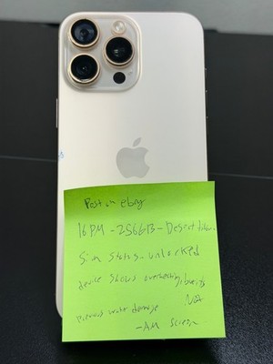 Apple iPhone 16 Pro Max - 256 GB - Desert Titanium - Carrier Unlocked **READ**