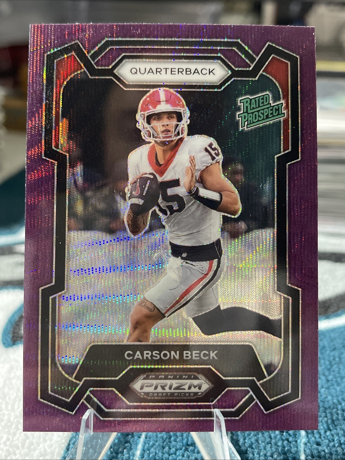2024 Panini Prizm Draft Picks Rated Prospect Carson Beck #130 Purple Wave Prizm