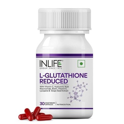 INLIFE L-Glutathione Reduced 500mg - 30 Vegetarian Capsules