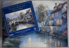 THOMAS KINKADE COBBLESTONE BROOKE 1000 PIECE JIGSAW PUZZLE PAINTER OF LIGHT