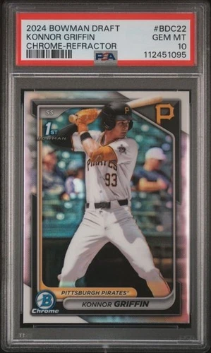 2024 Bowman Draft 1st Chrome Konnor Griffin Refractor Rookie #BDC22🔥PSA 10🔥GEM