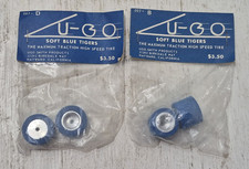 Vintage U-go Slot Car Tires Wheels Nos Sealed Package Lot Pair Soft Blue Tigers