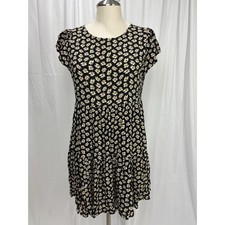 AMERICAN EAGLE Women's Sunflower Dress Short Sleeve Open Back Cottagecore XS