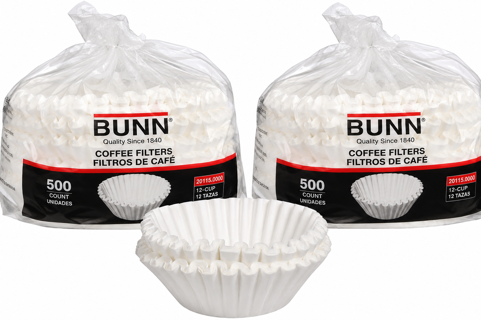 BUNN BUN1M5002 Commercial Coffee Filter, 12-Cup Size - 1000 Piece