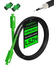 10 Meters Black Armored SC/APC to SC/APC OS2 Single Mode Fiber Optic Cable