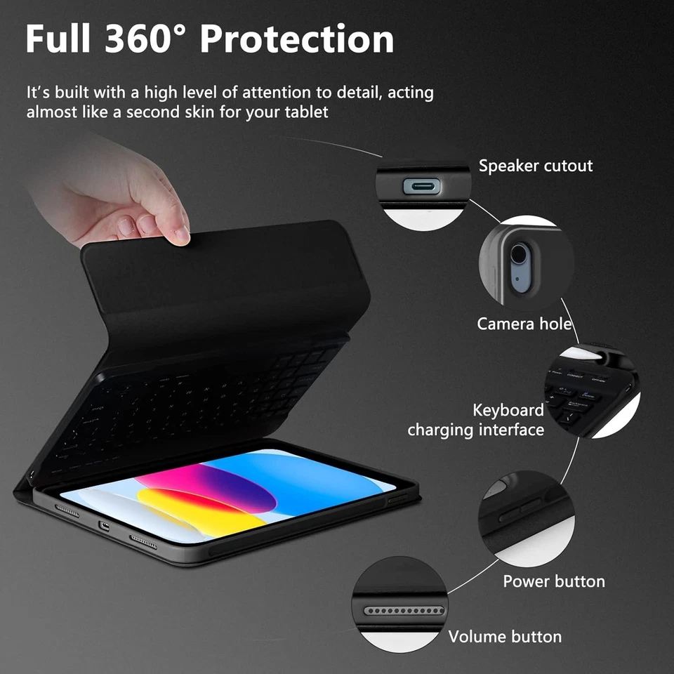 iPad A16 Case(2025,11")11th 10th Generation Air 13 Air 11 Pro 12.9 with Keyboard - Image 3 of 4