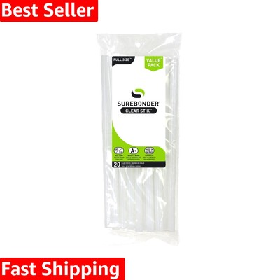 20-Pack 10-Inch Clear Hot Glue Sticks - Dual Temperature for Versatile Bonding
