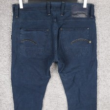 G-STAR MEN'S JEANS DEFEND SUPER SLIM COJ W34 L32 BLUE NAVY BUTTON'S DENIM