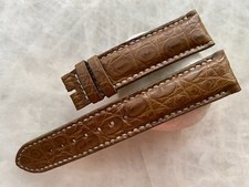 20mm/18mm Brown Alligator Crocodile Print Leather Watch Strap Band