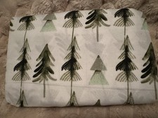 Tree Pattern Pillowcases White Green Black Rectangular Winter Christmas Theme