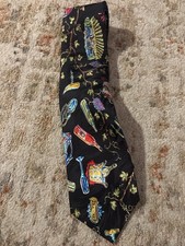 Vintage Di Cravatte Silk Tie Wine Bottles Grapes Novelty USA Made Black