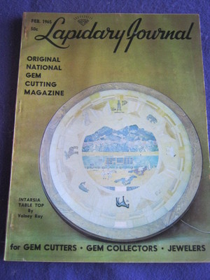 LAPIDARY JOURNAL - INTARSIA TABLE TOP - Feb 1965 v 18 # 11